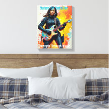 Custom Soldier Girl Guitarist Art Inspirational