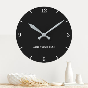 Custom Solid Colour And Text Personalised Round Clock