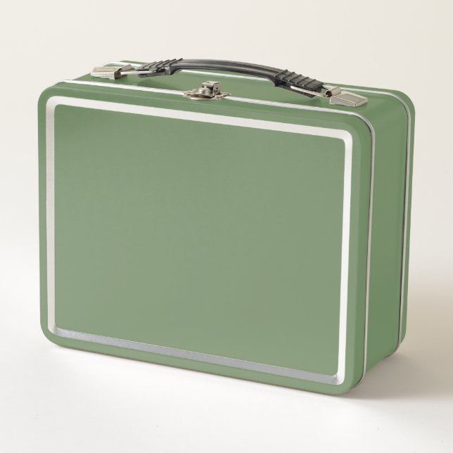 Custom Solid Green Lunchbox – Sleek & Functional (Front)