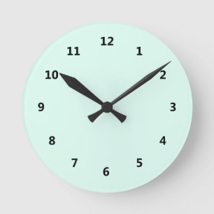 Custom Solid Light Mint Green Colour Round Clock