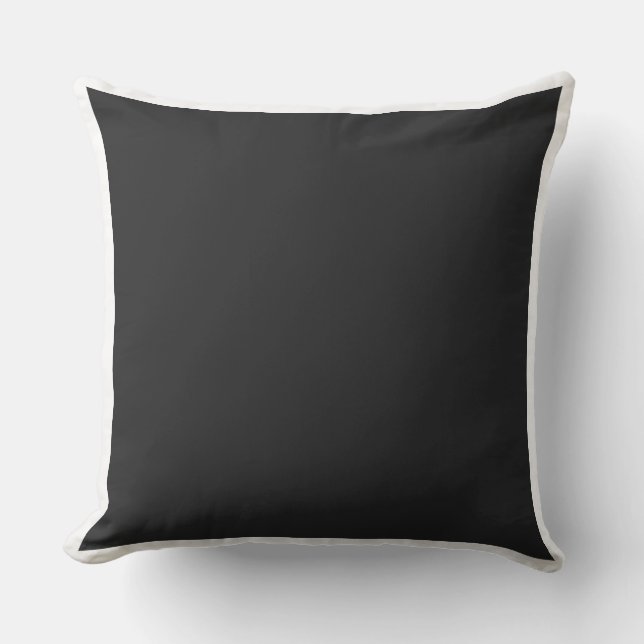 Custom solid slate black / white frame decorative cushion (Front)