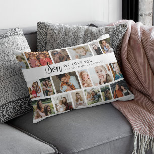 Custom Son 18 Photo Collage Lumbar Cushion
