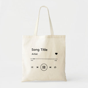 Custom Song and Artist Music Player Tote Bag