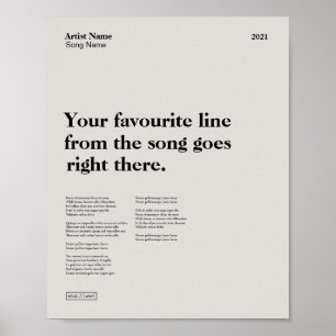 Custom Song Downloadable Print, Your Song Print