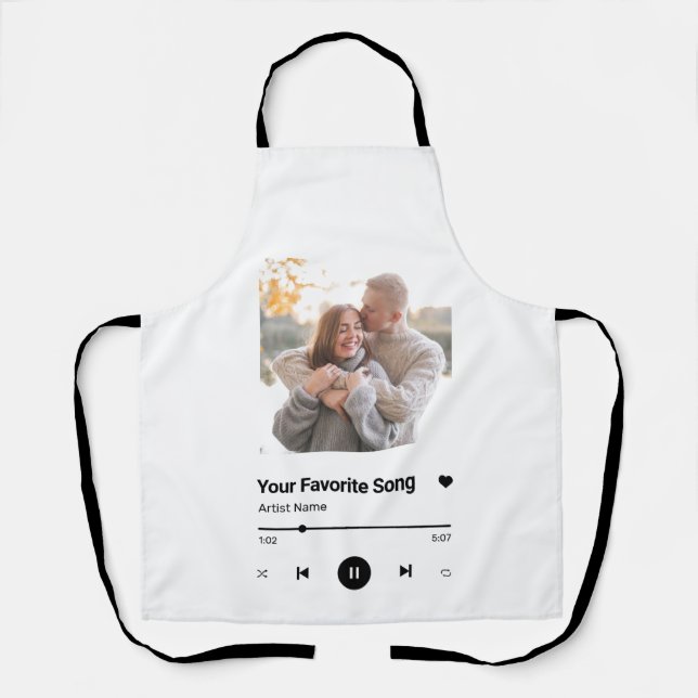 Custom Song Favourite Song One Photo  Coffee Mug Apron (Front)