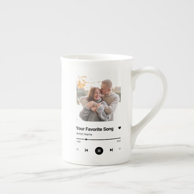 Custom Song Favourite Song One Photo  Coffee Mug L (Right)