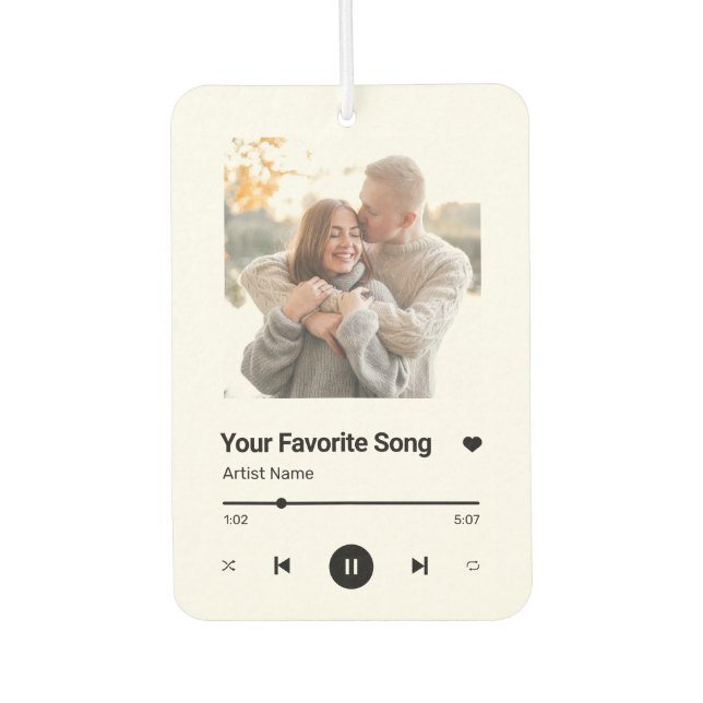 Custom Song Favourite Song One Photo  Coffee Mug L Car Air Freshener (Front)