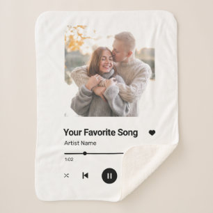 Custom Song Favourite Song One Photo  Coffee Mug L Sherpa Blanket