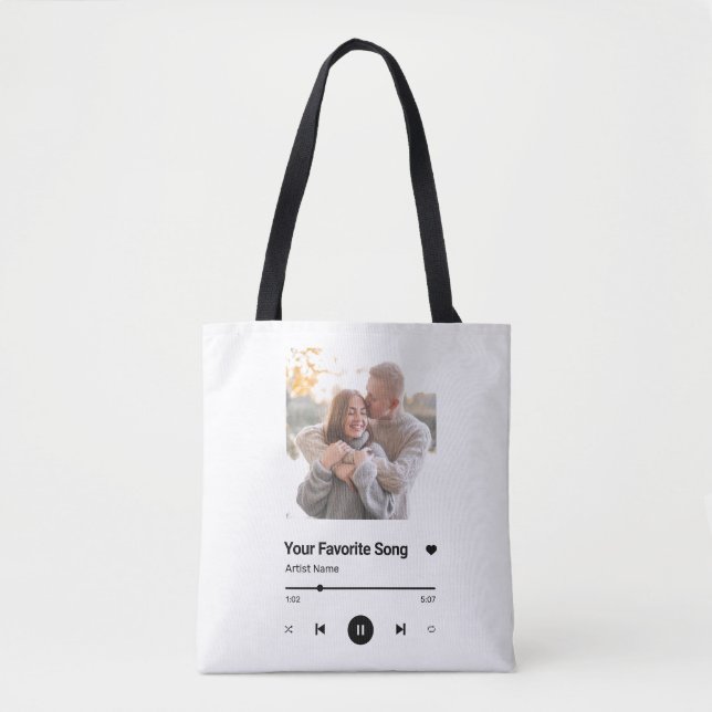 Custom Song Favourite Song One Photo  Coffee Mug Tote Bag (Front)