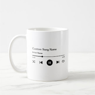 Custom Song Name Title and Artist Music Player Coffee Mug