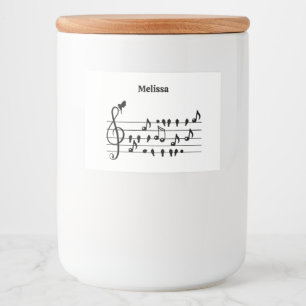 Custom Songbird Treble Clef Art Food Label