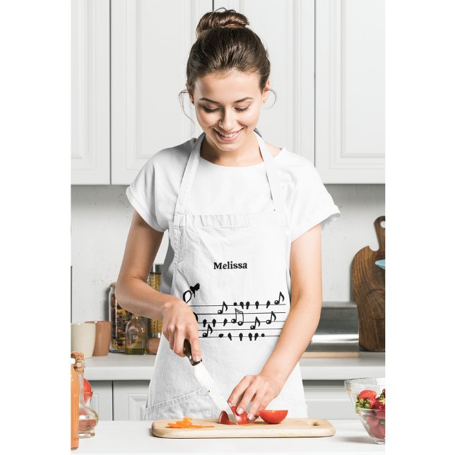 Custom Songbird Treble Clef Art Long Apron (Creator Uploaded)
