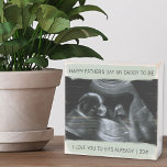 Custom Sonogram Photo Fathers Day Daddy to Be Wooden Box Sign<br><div class="desc">This personalised wooden box sign is a trendy photo gift for a dad to be on father's day with your own sonogram picture. The wording is fully editable and reads "Happy Father's Day My Daddy to Be" I Love You to Bits Already | [year]". The photo template is set up...</div>