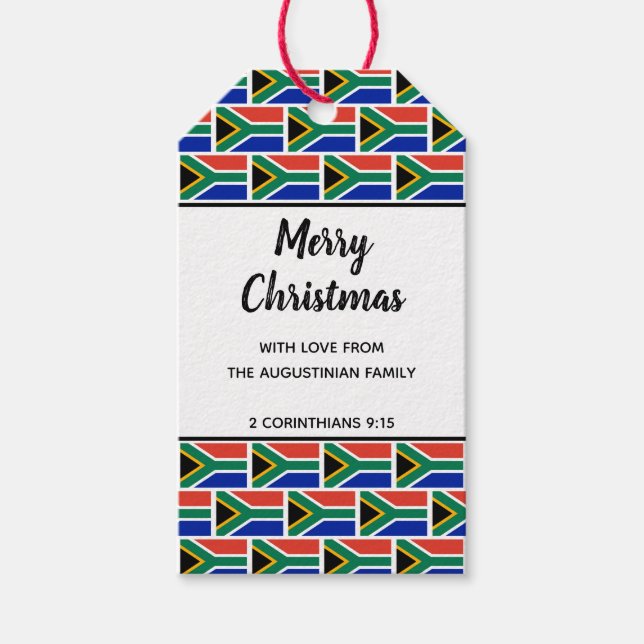 Custom South Africa Flag Gift Tags (Front)
