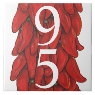 Custom Southwest Red Chilli Pepper House Double # Ceramic Tile