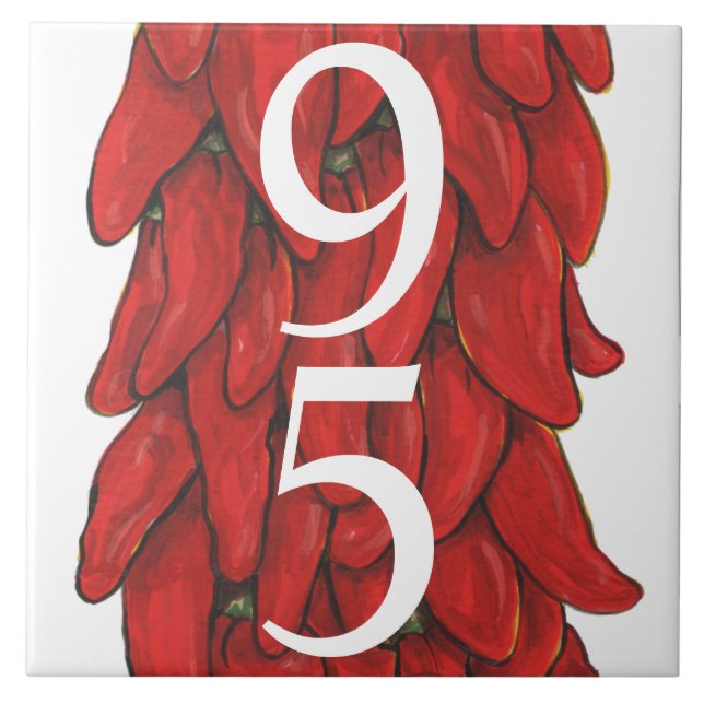 Custom Southwest Red Chilli Pepper House Double # Ceramic Tile (Front)