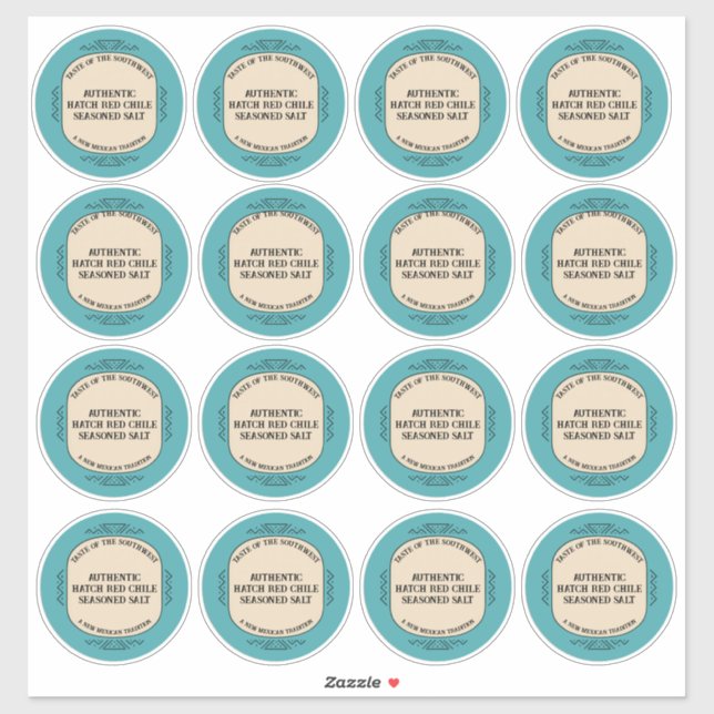 Custom Southwestern Style Jar Box Tin Label Set (Sheet)