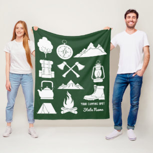 Custom Souvenir Camping Collage Campers Fleece Blanket
