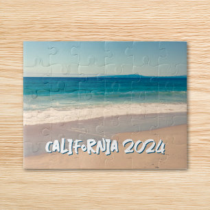 Custom Souvenir Photo Ocean Blue Scenic Beach Jigsaw Puzzle