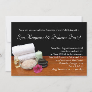 Custom Spa Manicure & Pedicure Party Invitations
