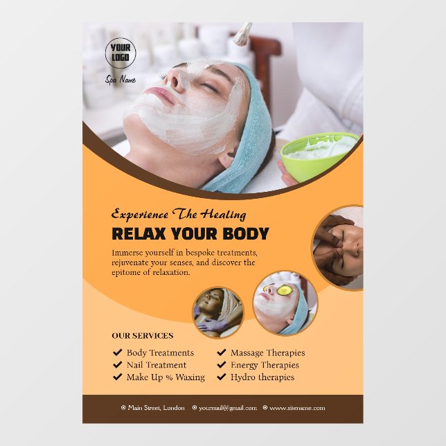 Custom Spa Window Cling (Sheet)