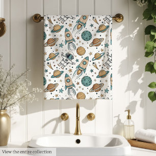 Custom Space Towel Planets & Rockets for Kids