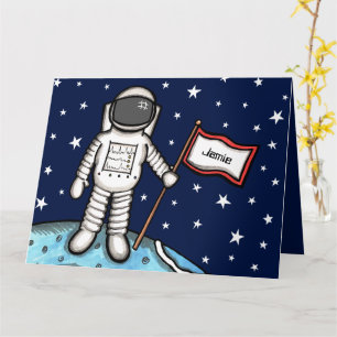 Custom Spaceman Astronaut Cosmonaut Birthday Card