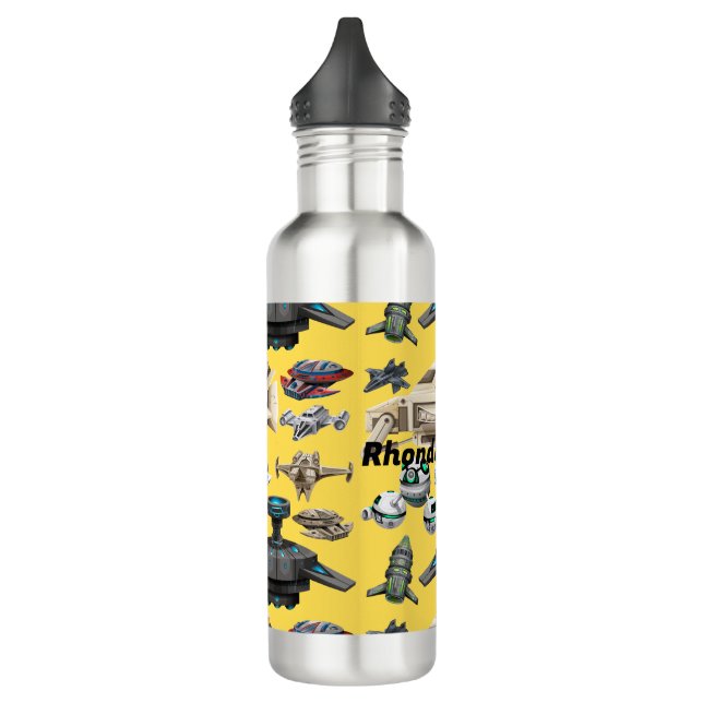 Custom Spaceships, Robots, Droids 710 Ml Water Bottle (Left)
