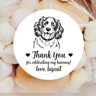 Custom Spaniel Dog Wedding Favour Stickers