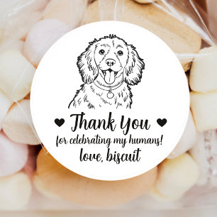 Custom Spaniel Dog Wedding Favour Stickers