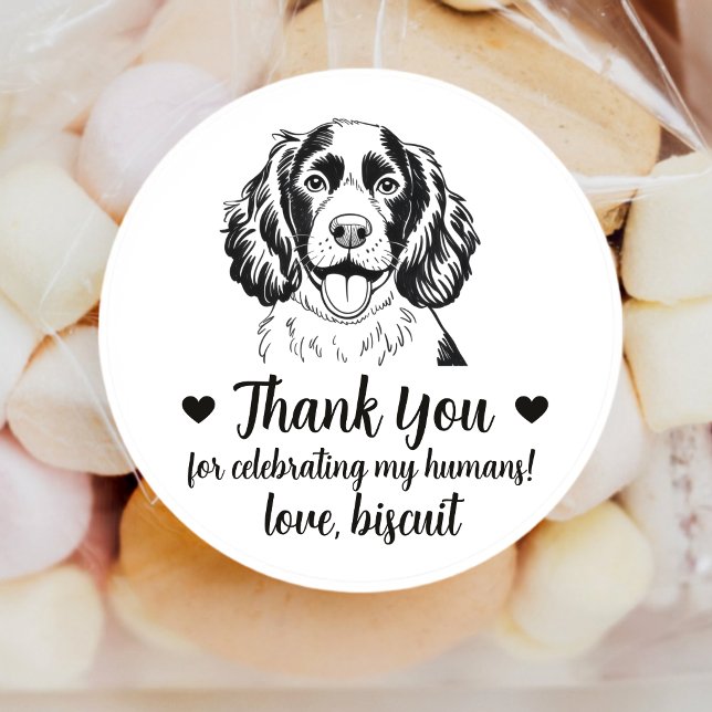 Custom Spaniel Dog Wedding Favour Stickers (Creator Uploaded)