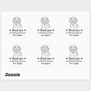 Custom Spaniel Dog Wedding Favour Stickers