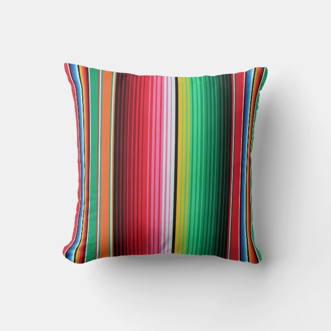 Custom Spanish Serape Mexican Blanket Fiesta Cushion (Front)