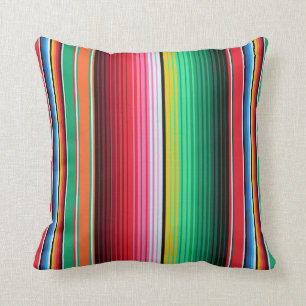 Custom Spanish Serape Mexican Blanket Fiesta Cushion