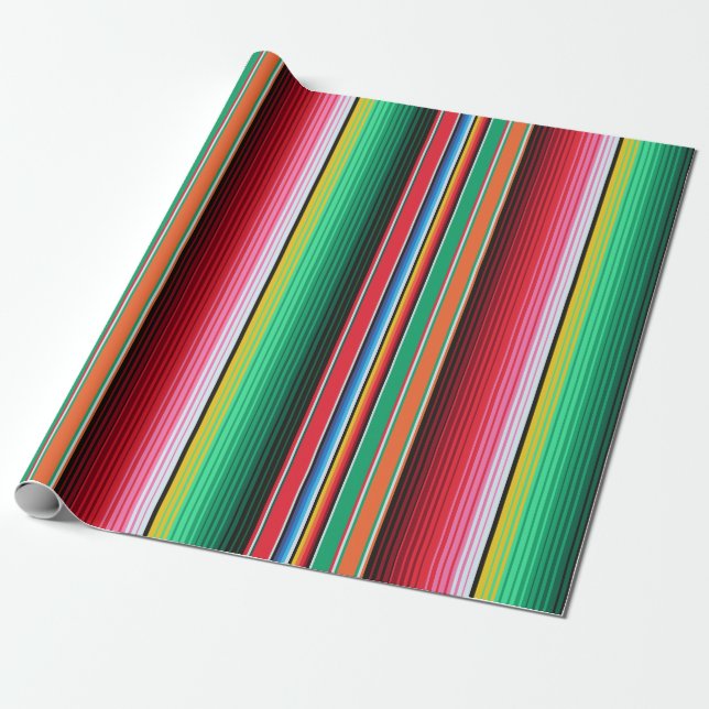 Custom Spanish Serape Mexican Blanket Fiesta Wrapping Paper (Unrolled)