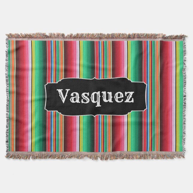 Custom Spanish Serape Mexican Blanket Personalised (Front)