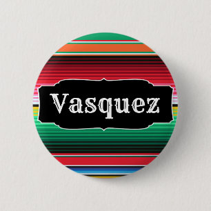 Custom Spanish Serape Mexican Blanket Personalised 6 Cm Round Badge