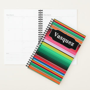 Custom Spanish Serape Mexican Blanket Personalised Planner