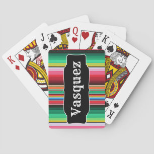 Custom Spanish Serape Mexican Blanket Personalised Playing Cards
