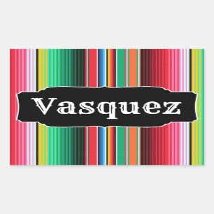 Custom Spanish Serape Mexican Blanket Personalised Rectangular Sticker