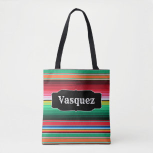 Custom Spanish Serape Mexican Blanket Personalised Tote Bag