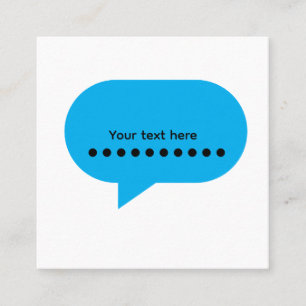 Custom Speech Bubble Design – Personalised Text Square Business Card