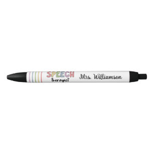 Custom Speech Therapist SLP Speech Pathologist Black Ink Pen