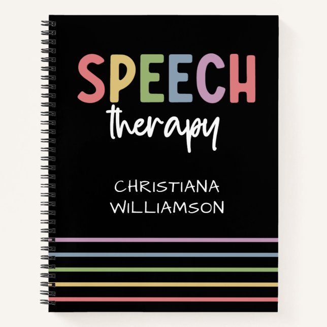 Custom Speech Therapy SLP Speech Pathologist Notebook (Front)