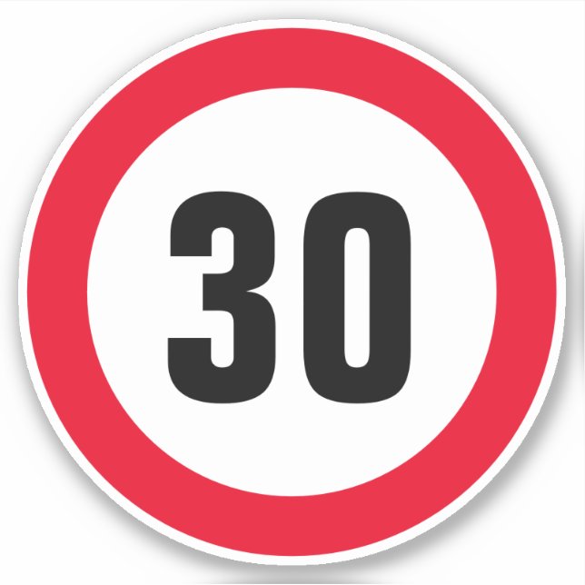 Custom Speed Limit vinyl stickers with number (Front)