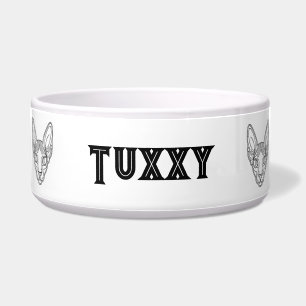 Custom Sphynx Cat Name Bowl