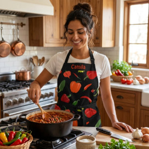 Custom Spicy Peppers Apron