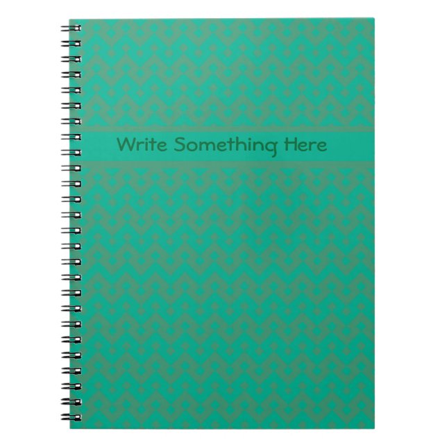 Custom Spiral Notebook, Emerald Green Geometric Notebook (Front)