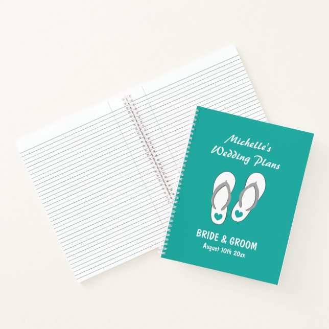 Custom Spiral Notebook for tropical wedding plans (Inside)