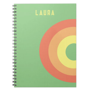 custom Spiral Notebook target rainbow pink, peach